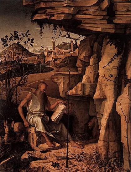Giovanni Bellini St Jerome Reading in the Countryside France oil painting art